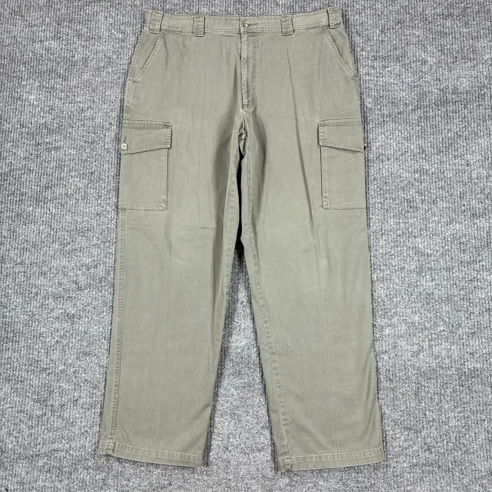 Vintage Eddie Bauer Mens Gray Cargo Pants 40x32 Made In Zimbabwe Outdoor Hiking